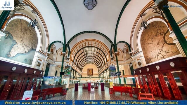 The interior of the post office