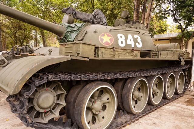 The tank from the past once crashed through the gate of the presidential palace.
