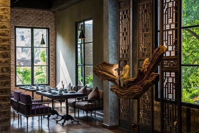 Buddhism Architecture In Vegan Restaurant