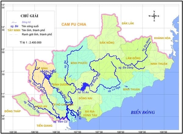 dong nai river map
