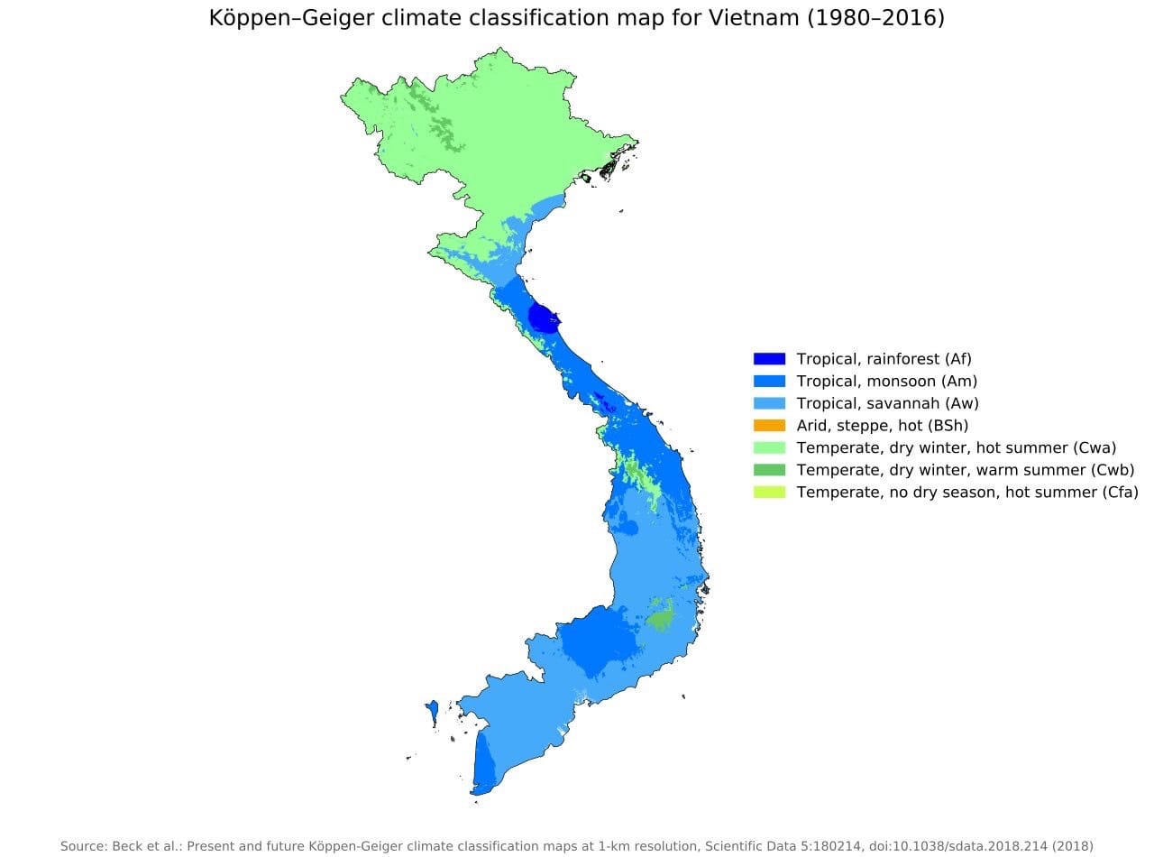 Vietnam Climate Classification Map