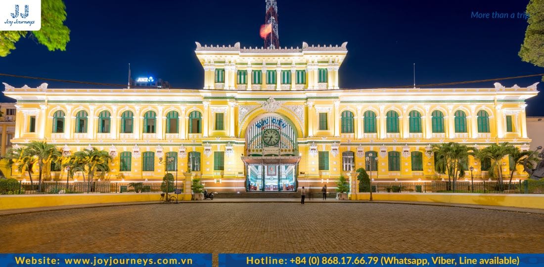 Swing by the Saigon Central Post Office—where French elegance meets local life