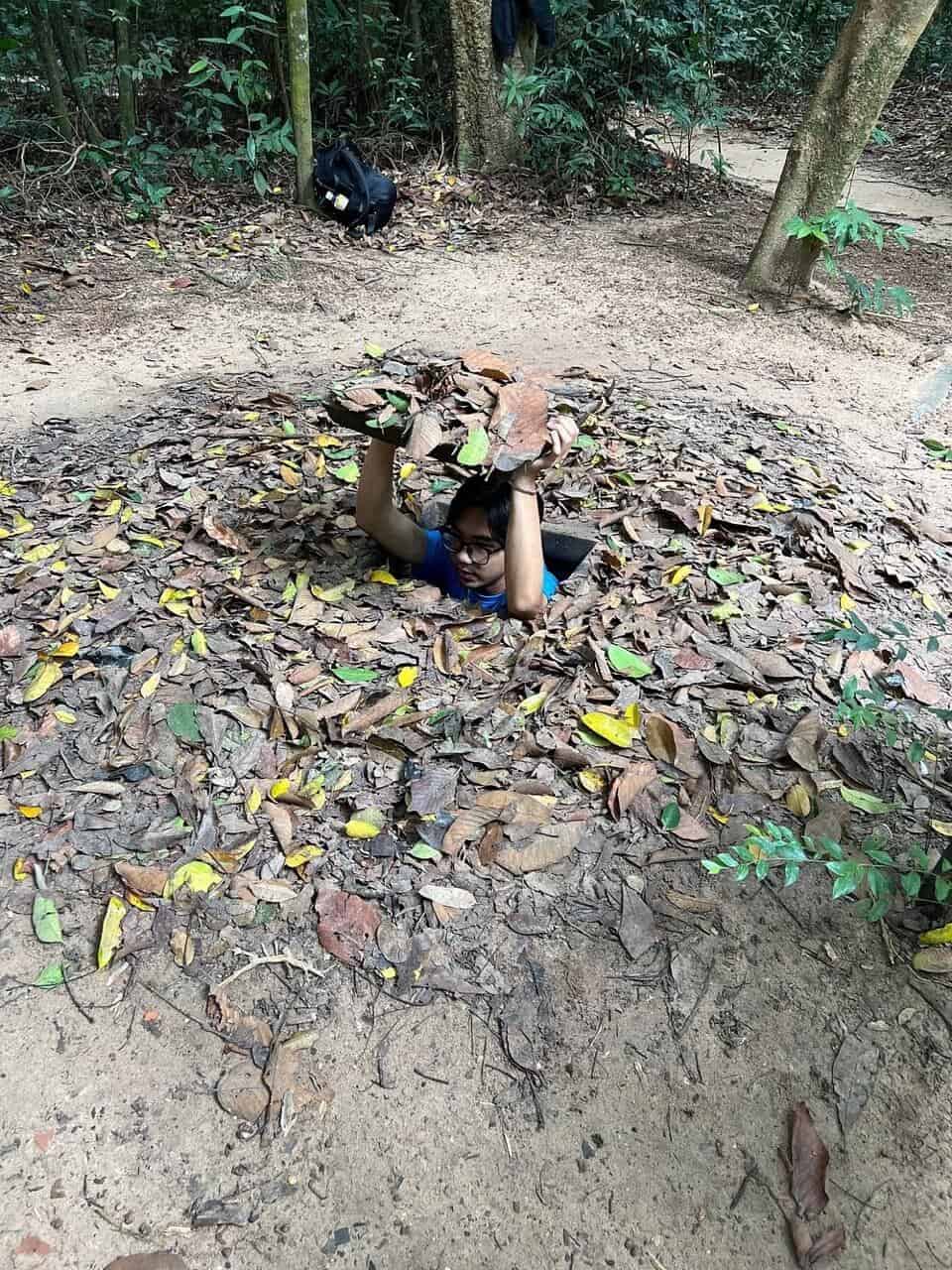 Janner’s review picture in her Cu Chi Tunnels trip with Joy Journeys