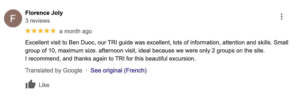 joly review cu chi tunnels